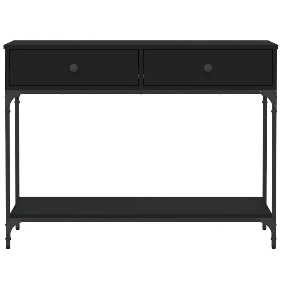 Table console noir 100x34,5x75 cm bois d'ingénierie - 3