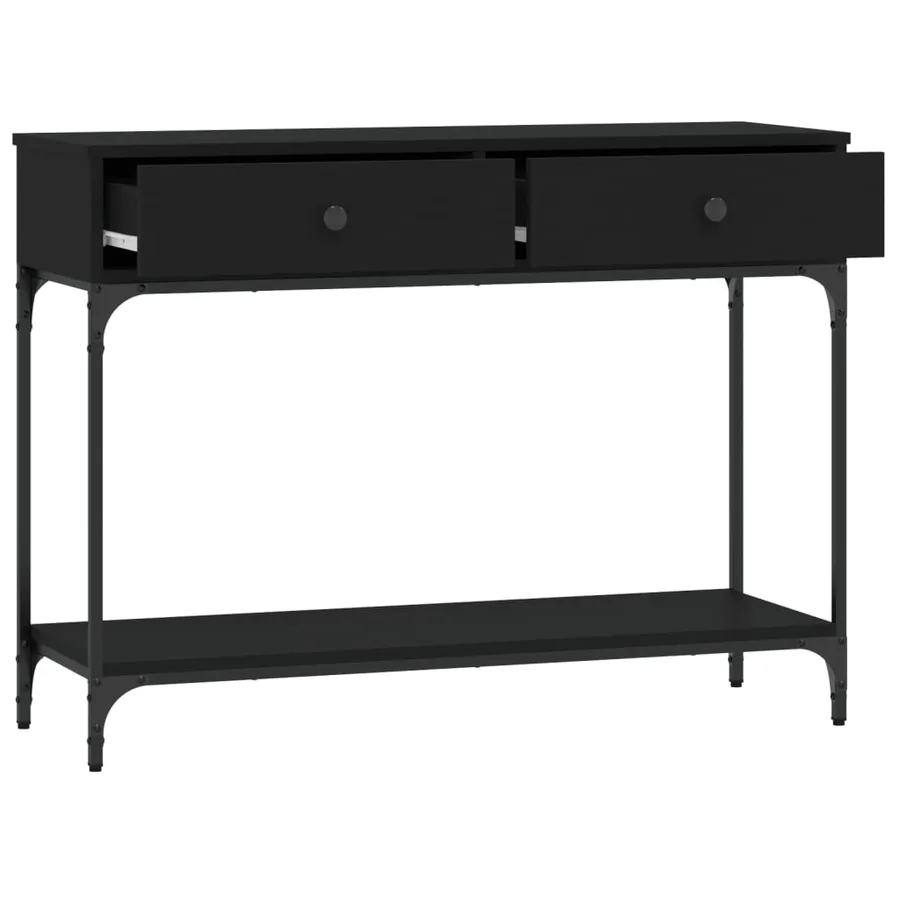 Table console noir 100x34,5x75 cm bois d'ingénierie - 4