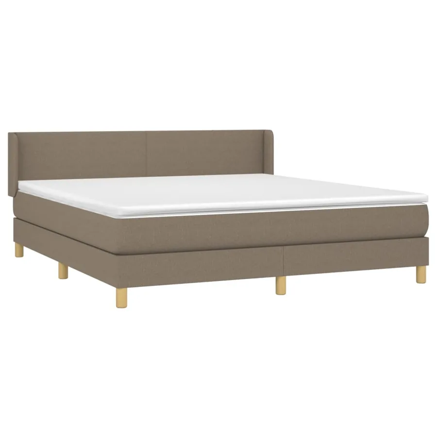 Sommier à lattes de lit avec matelas Taupe 160x200 cm Tissu - 3