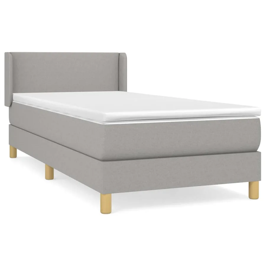 Sommier à lattes de lit avec matelas Gris clair 90x200 cm Tissu - 2
