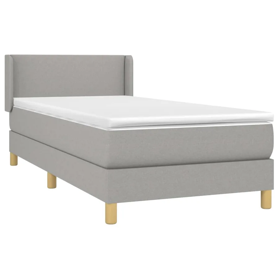 Sommier à lattes de lit avec matelas Gris clair 90x200 cm Tissu - 3
