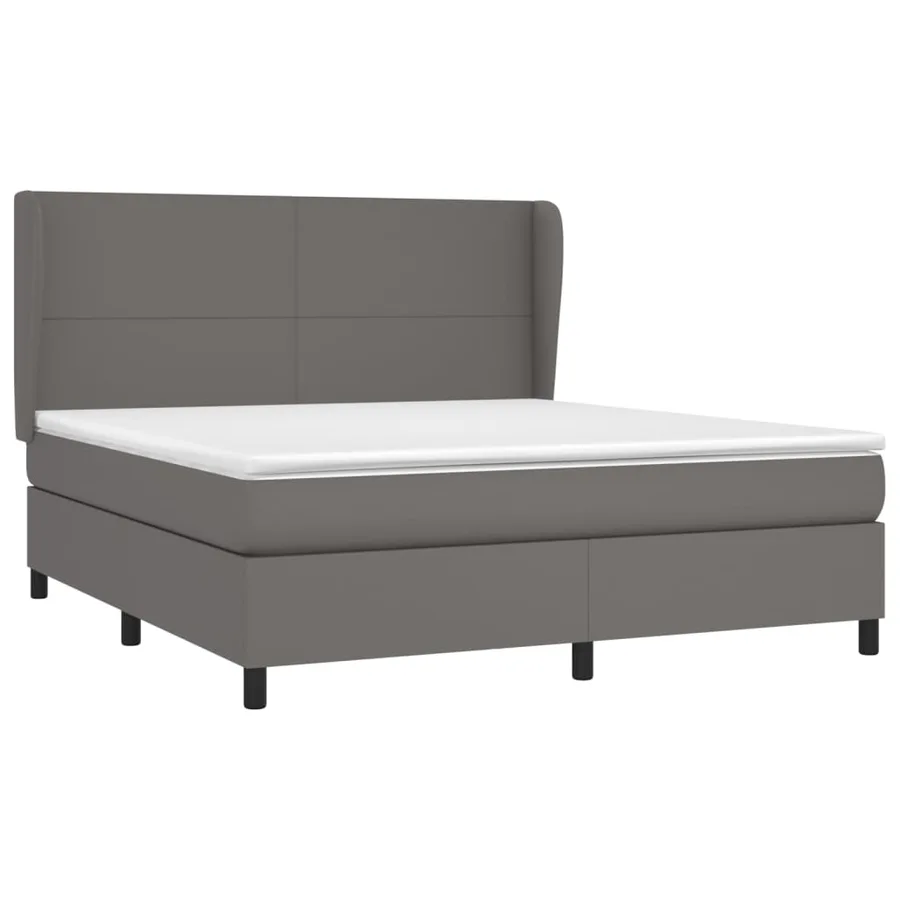 Sommier à lattes de lit avec matelas Gris 180x200 cm Similicuir - 3
