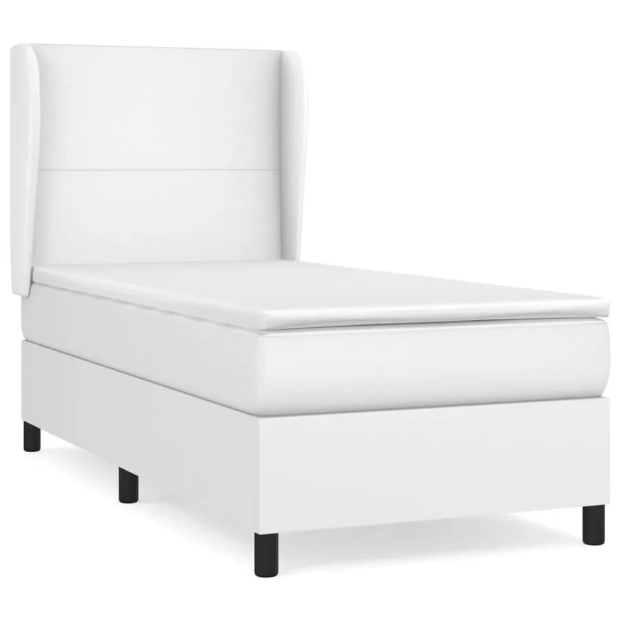 Sommier à lattes de lit avec matelas Blanc 80x200 cm Similicuir - 2