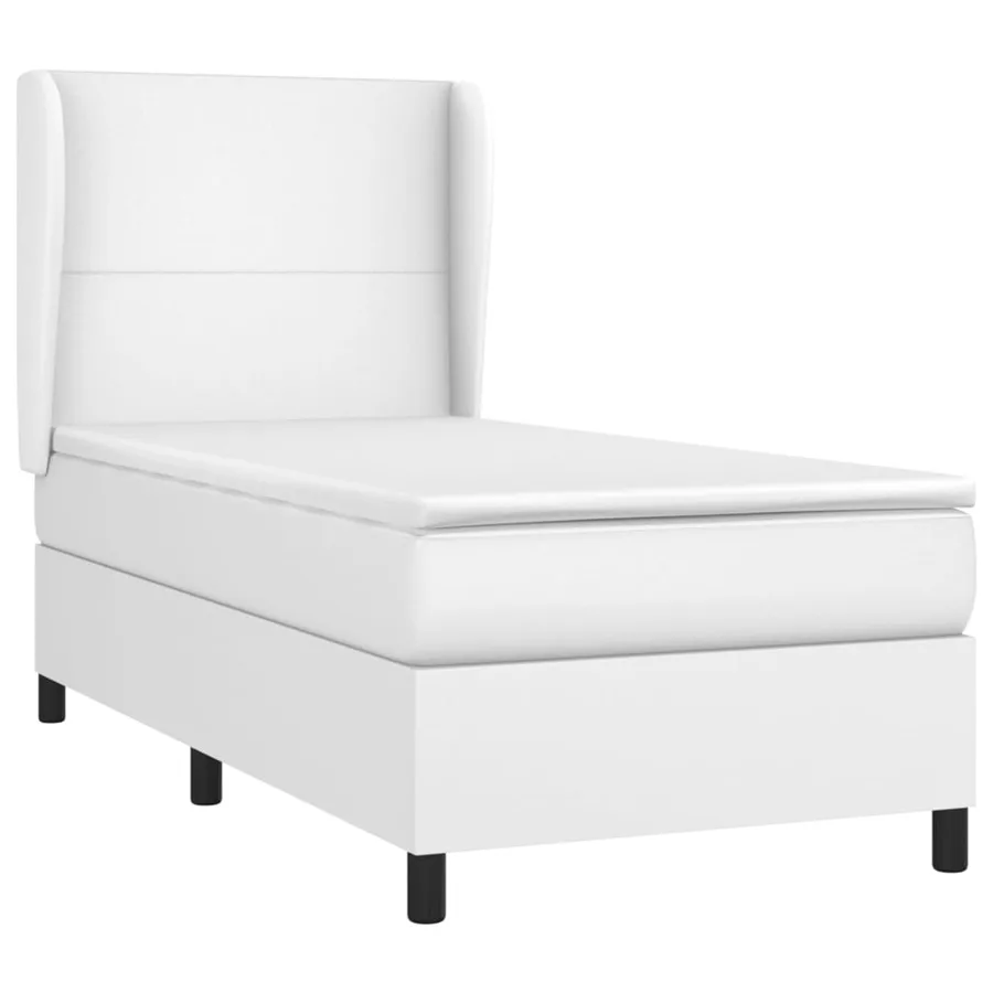 Sommier à lattes de lit avec matelas Blanc 80x200 cm Similicuir - 3