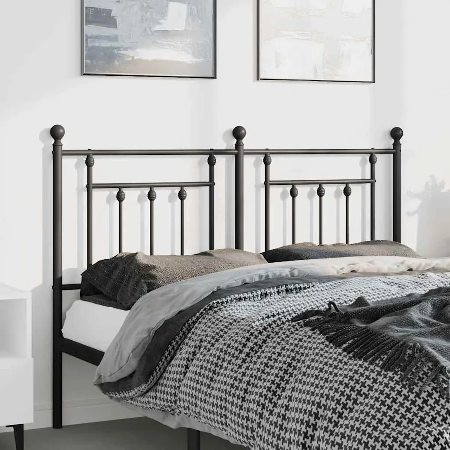 Tête de lit de remplacement métal noir 135 cm