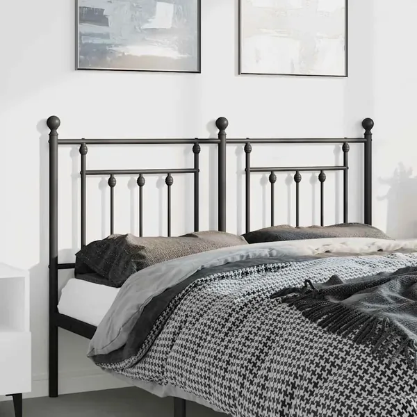 Tête de lit de remplacement métal noir 135 cm