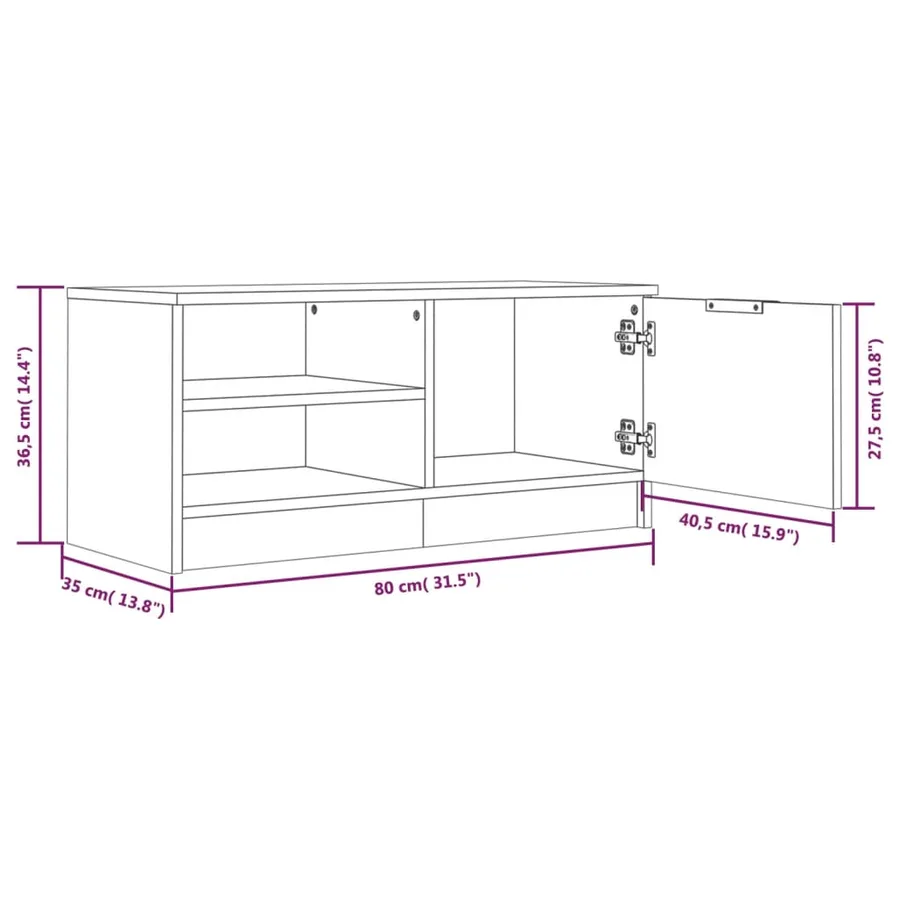 Meubles TV 2 pcs Blanc 80x35x36,5 cm Bois d'ingénierie - 10