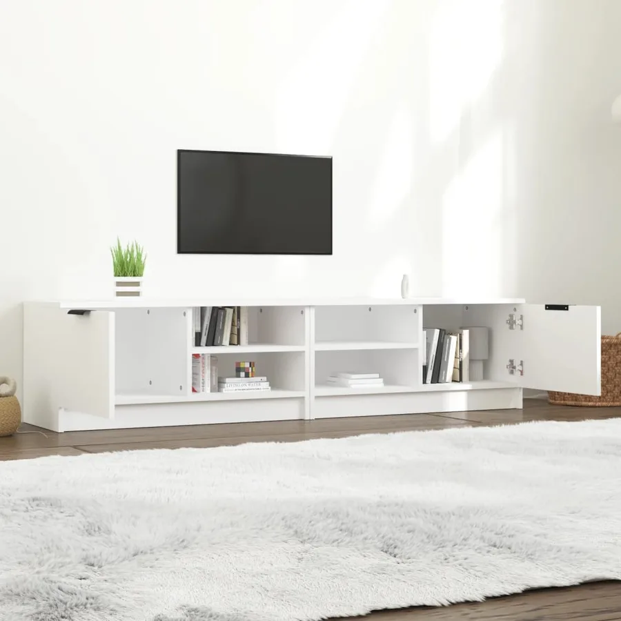 Meubles TV 2 pcs Blanc 80x35x36,5 cm Bois d'ingénierie - 3