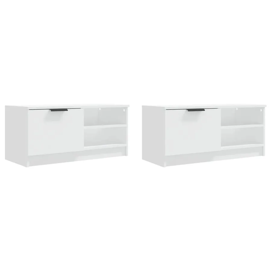 Meubles TV 2 pcs Blanc 80x35x36,5 cm Bois d'ingénierie - 4
