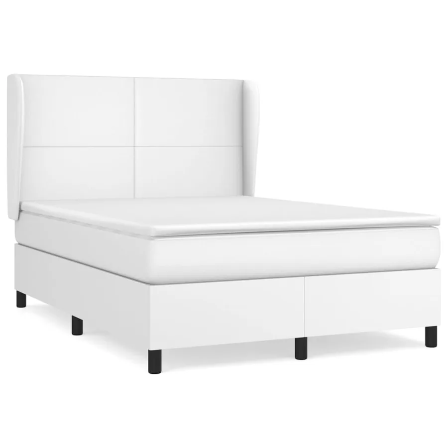 Sommier à lattes de lit avec matelas Blanc 140x190cm Similicuir - 2