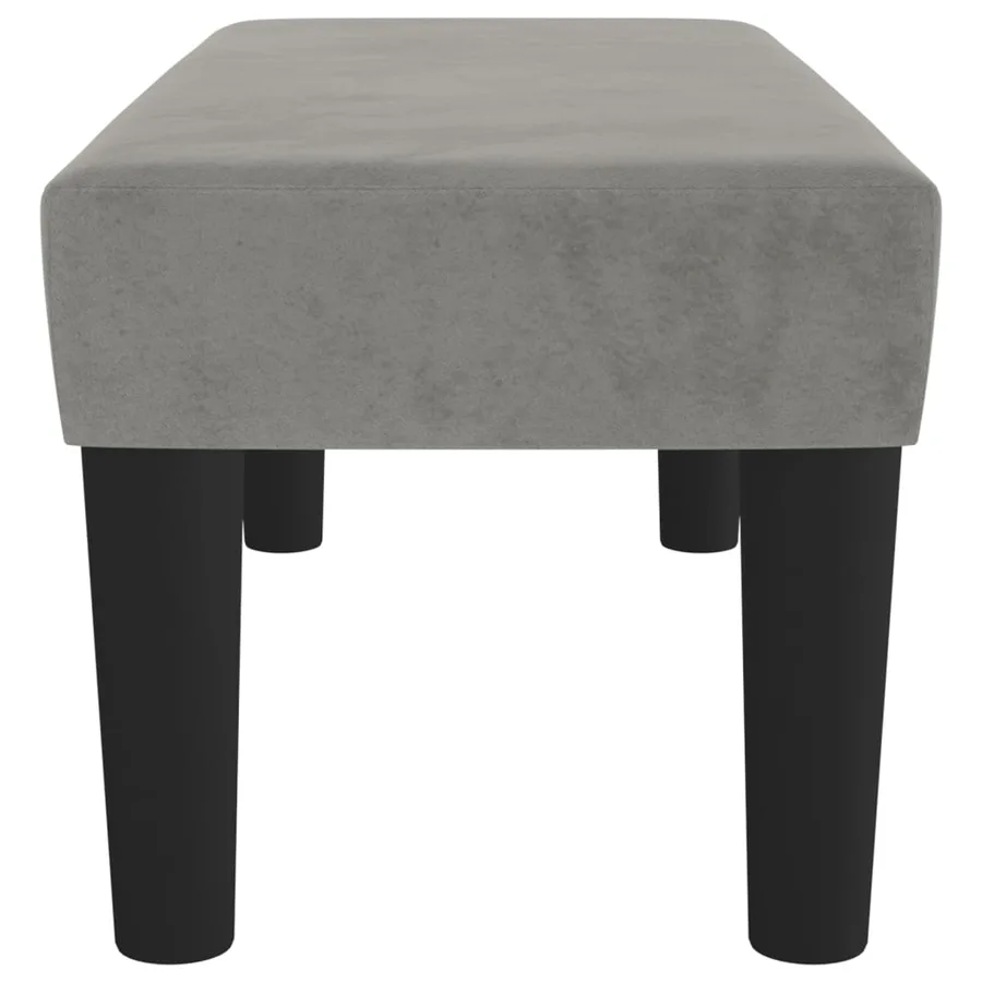 Banc Gris clair 70x30x30 cm Velours - 4