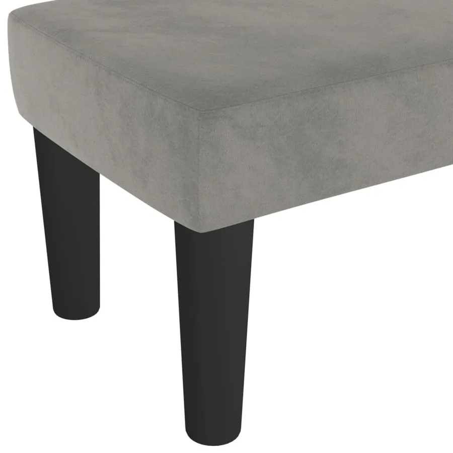 Banc Gris clair 70x30x30 cm Velours - 5