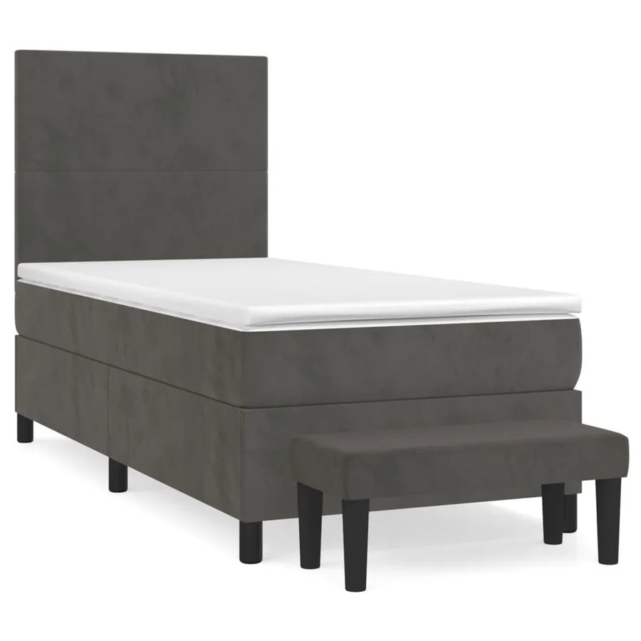 Sommier à lattes de lit avec matelas Gris foncé 100x200 cm - 2