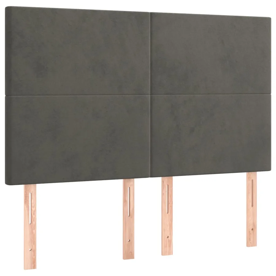 Cadre de lit sans matelas gris foncé 140x200 cm velours - 9