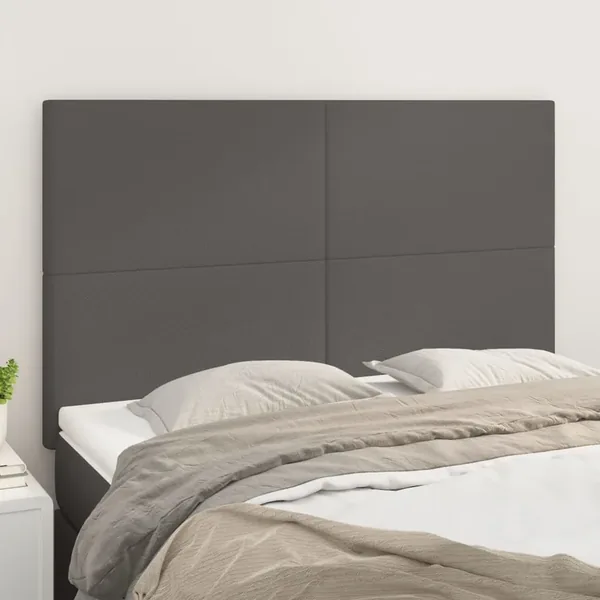 Tête de lit Gris 144x5x118/128 cm Similicuir