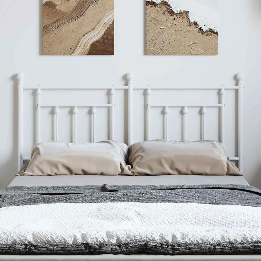 Tête de lit de remplacement métal blanc 135 cm - 3