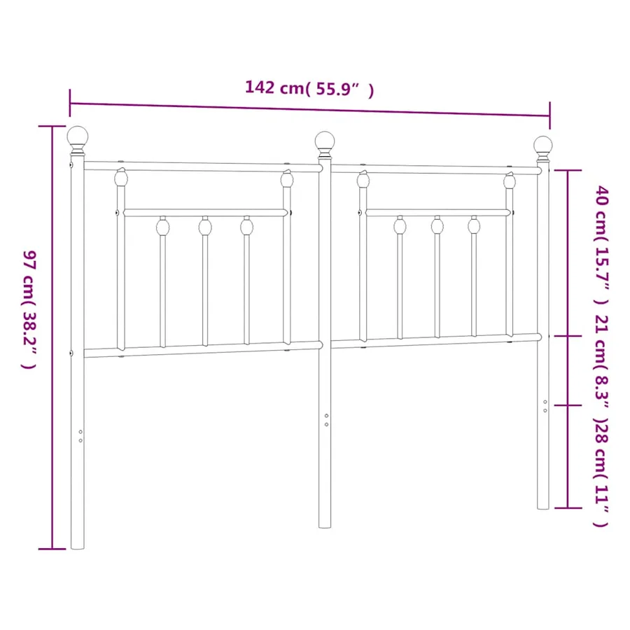 Tête de lit de remplacement métal blanc 135 cm - 7