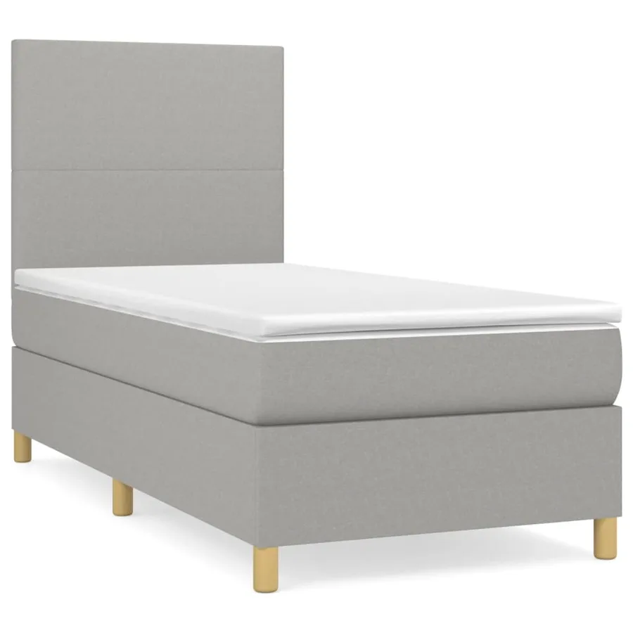 Sommier à lattes de lit avec matelas Gris clair 80x200 cm Tissu - 2