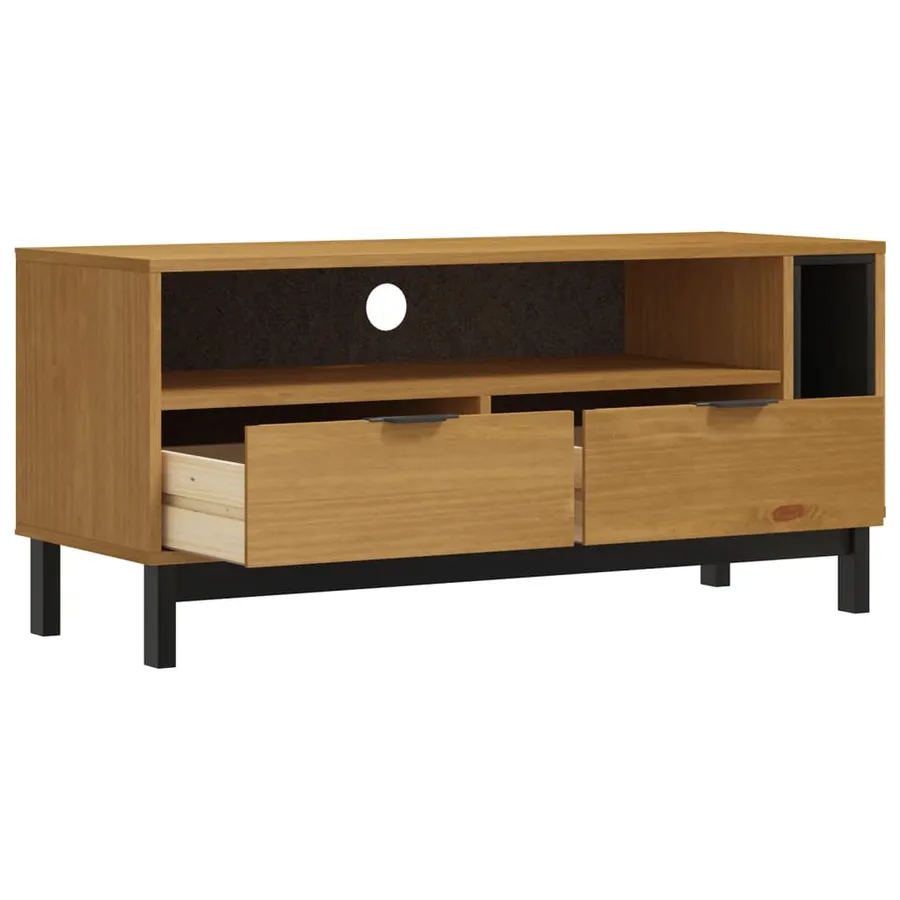 Meuble TV FLAM 110x40x50 cm bois massif de pin - 4
