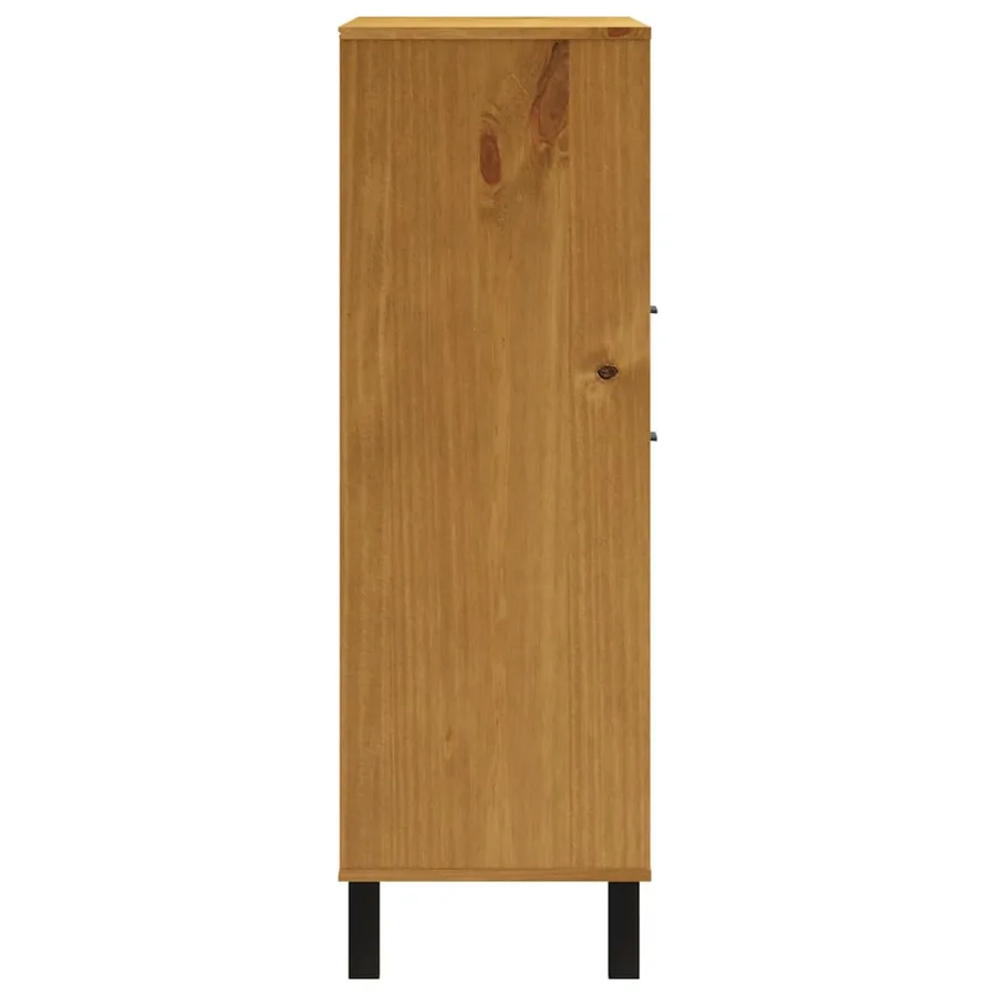 Buffet avec porte vitrée FLAM 92x40x122,5 cm bois massif de pin - 6