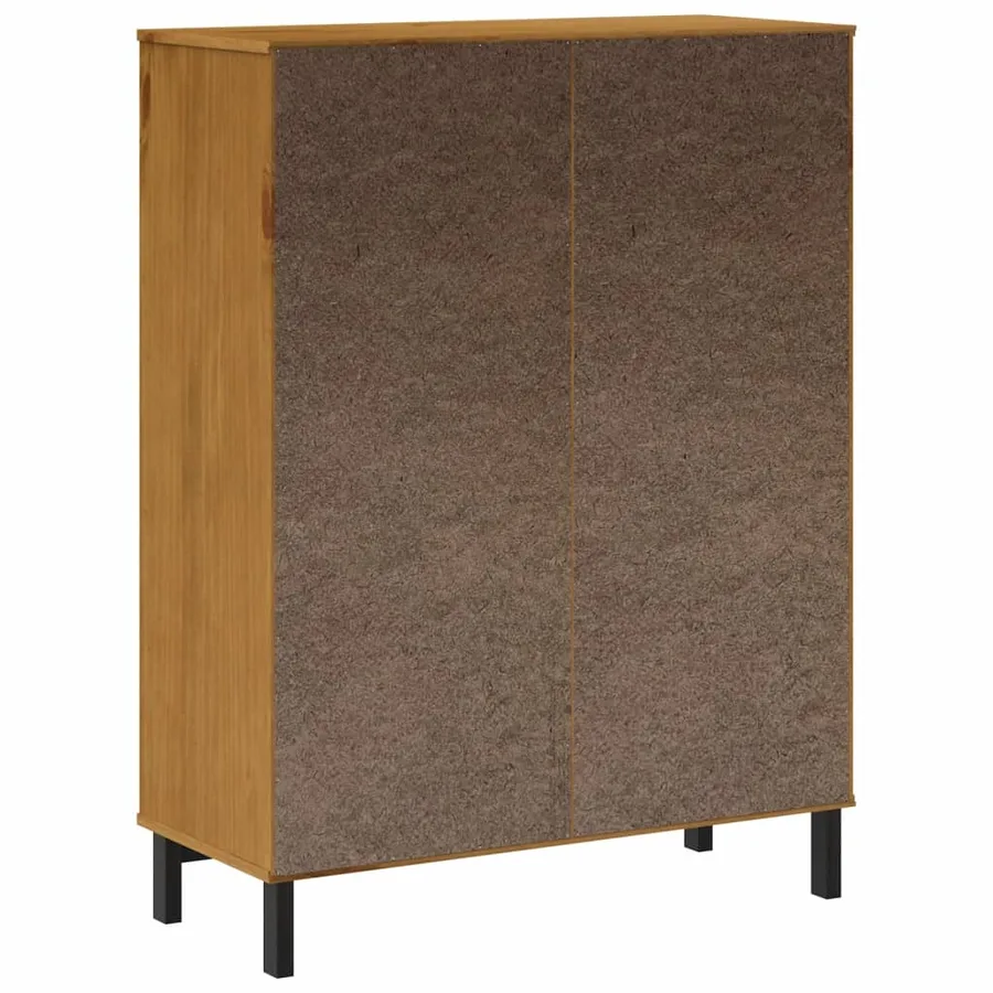 Buffet avec porte vitrée FLAM 92x40x122,5 cm bois massif de pin - 7