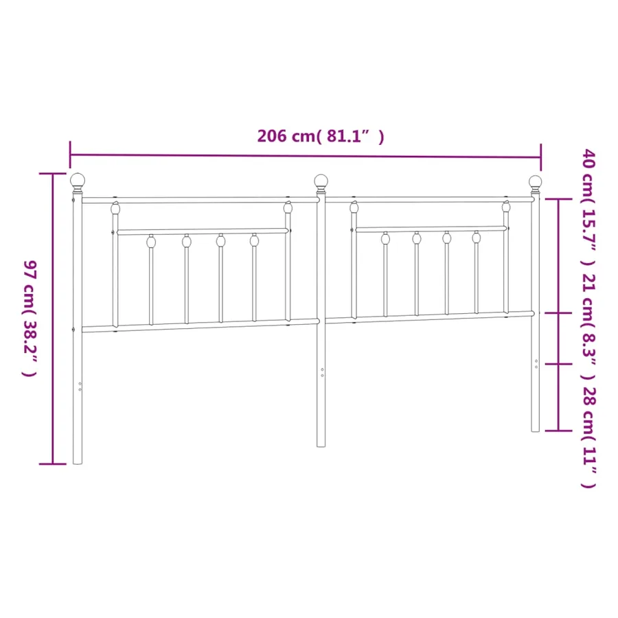 Tête de lit de remplacement métal blanc 200 cm - 7