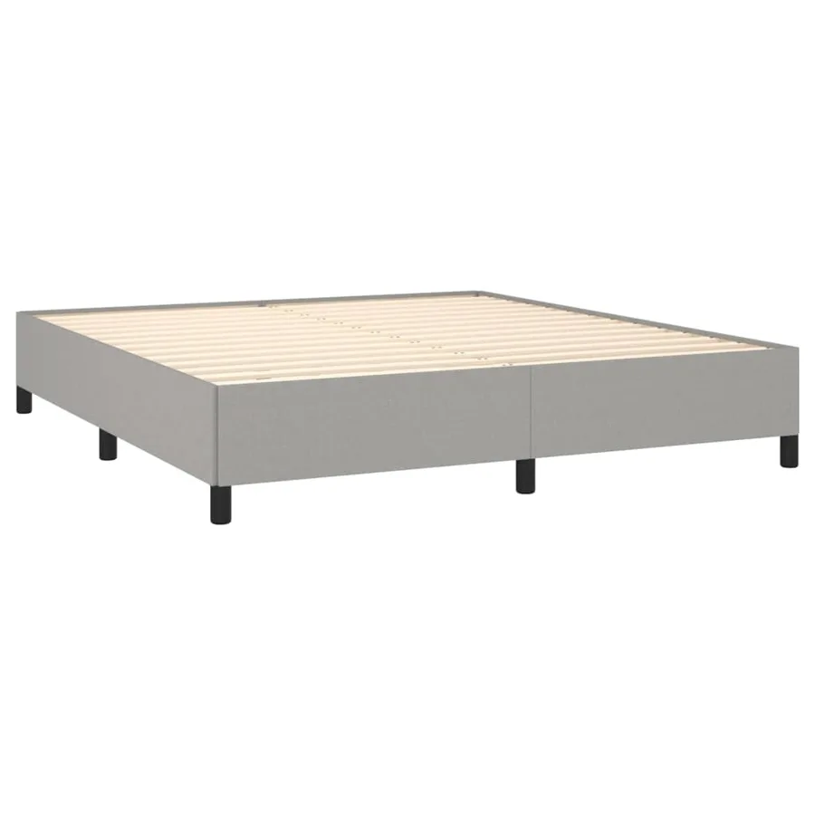 Sommier à lattes de lit avec matelas Gris clair 160x200cm Tissu - 4