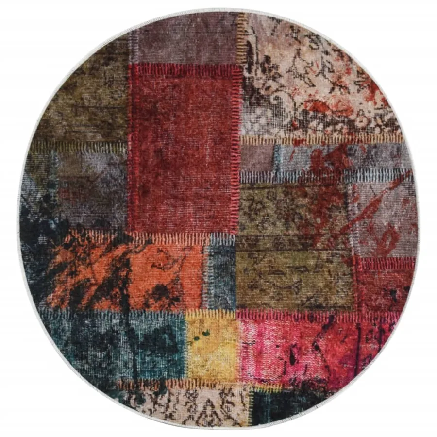 Tapis lavable multicolore Ø 200 cm antidérapant - 2