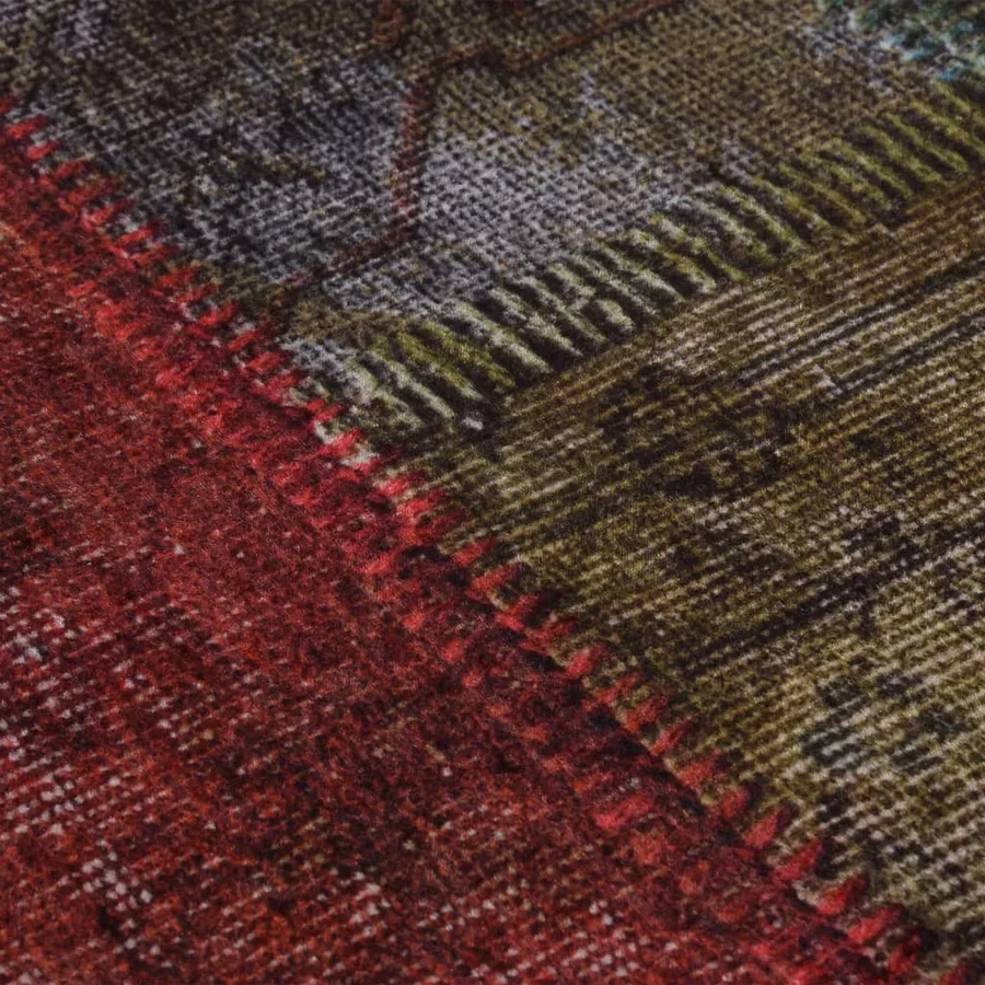 Tapis lavable multicolore Ø 200 cm antidérapant - 5