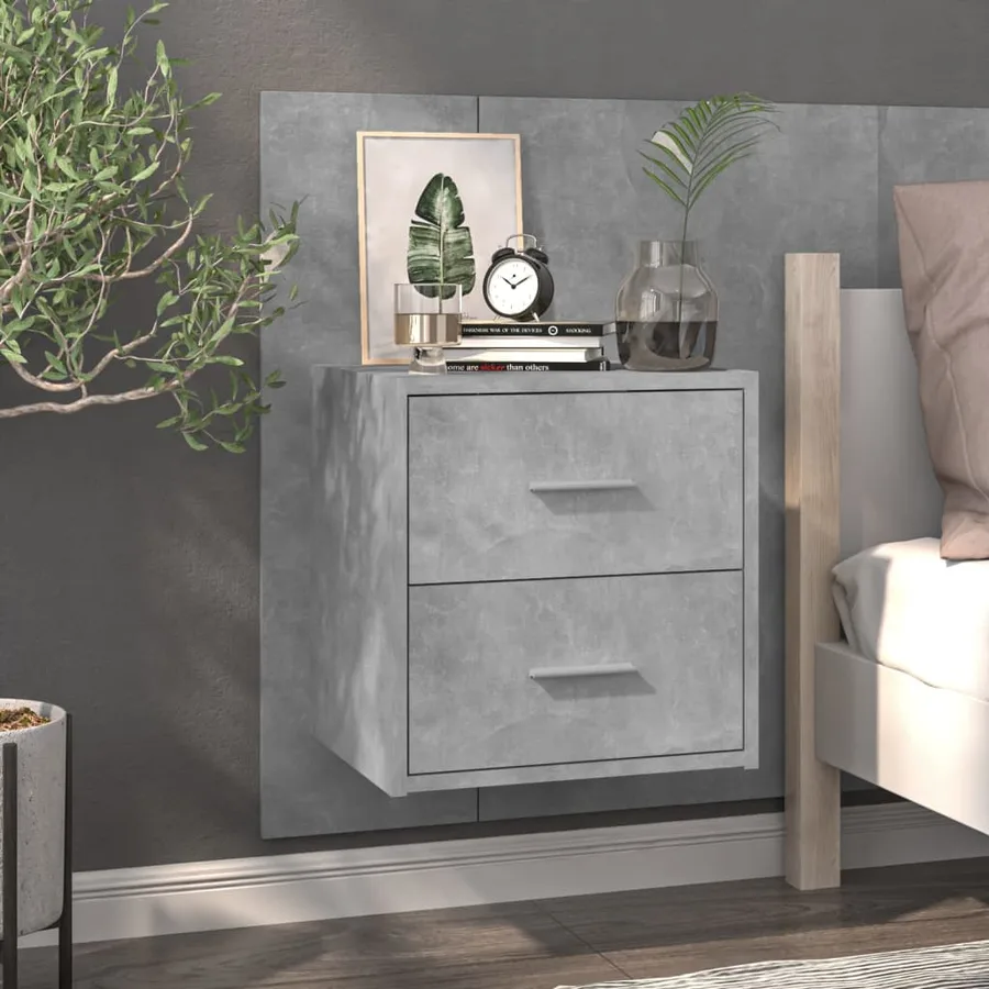 Tables de chevet murales 2 pcs Gris béton - 3