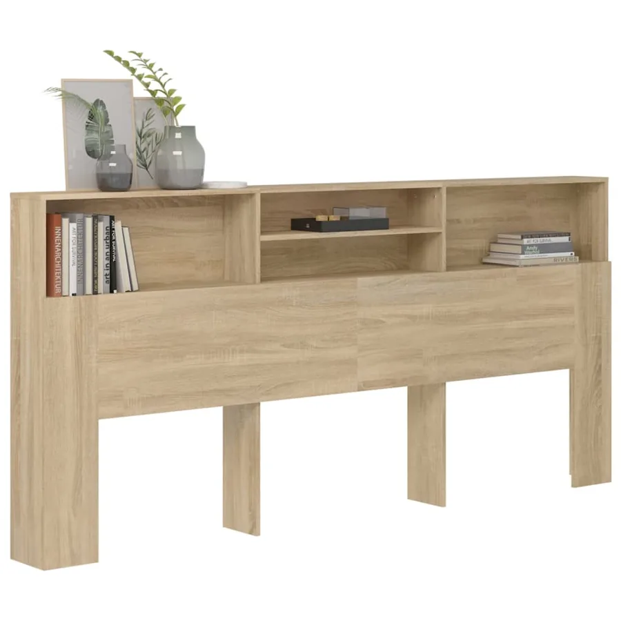 Armoire de tête de lit Chêne sonoma 220x19x103,5 cm - 6