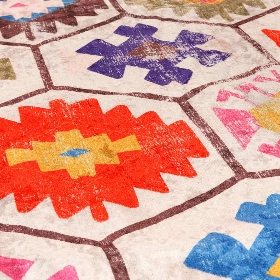 Tapis lavable multicolore 80x150 cm - 7