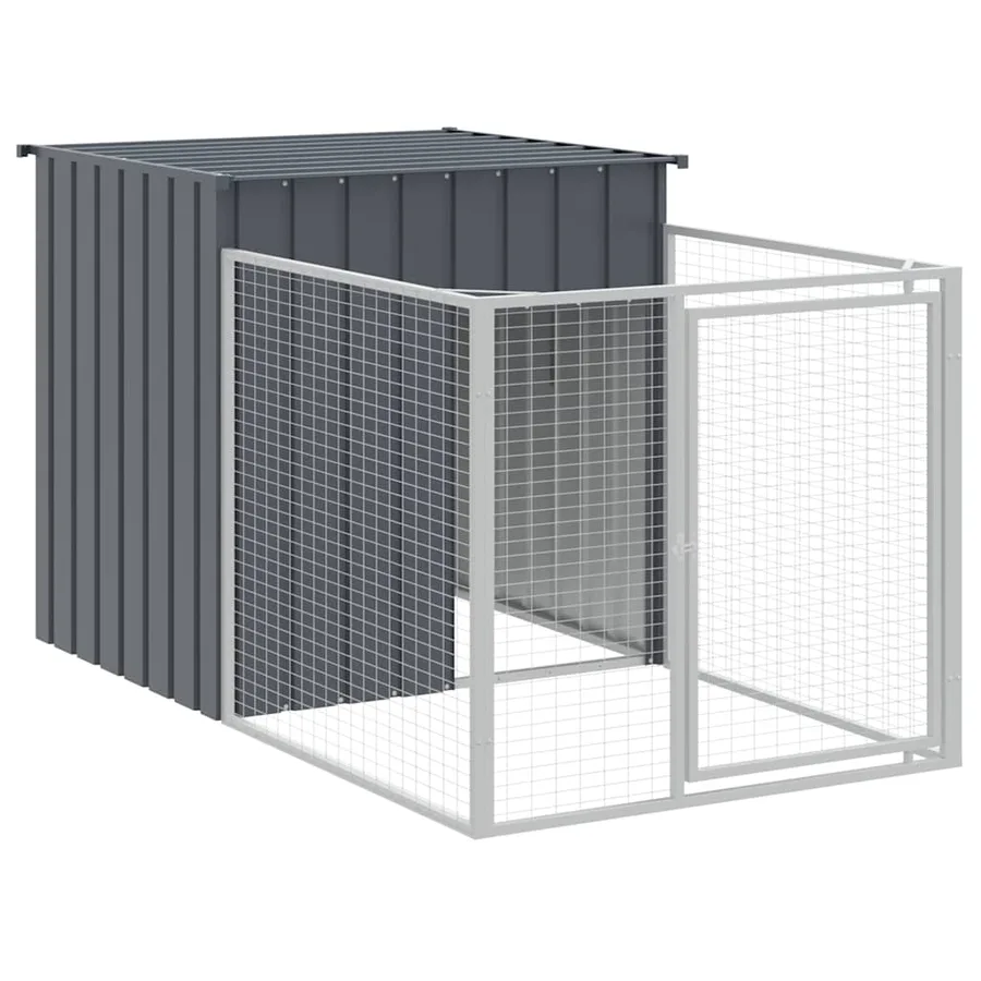 Niche pour chien avec cour anthracite 110x201x110 cm - 2