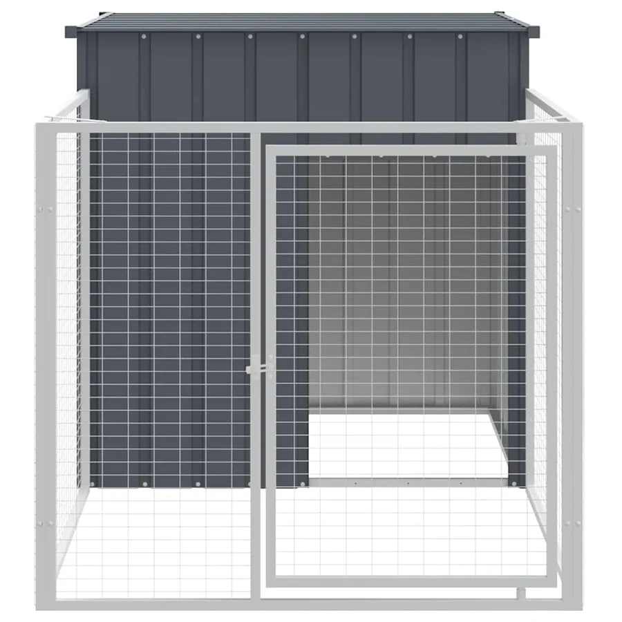 Niche pour chien avec cour anthracite 110x201x110 cm - 3