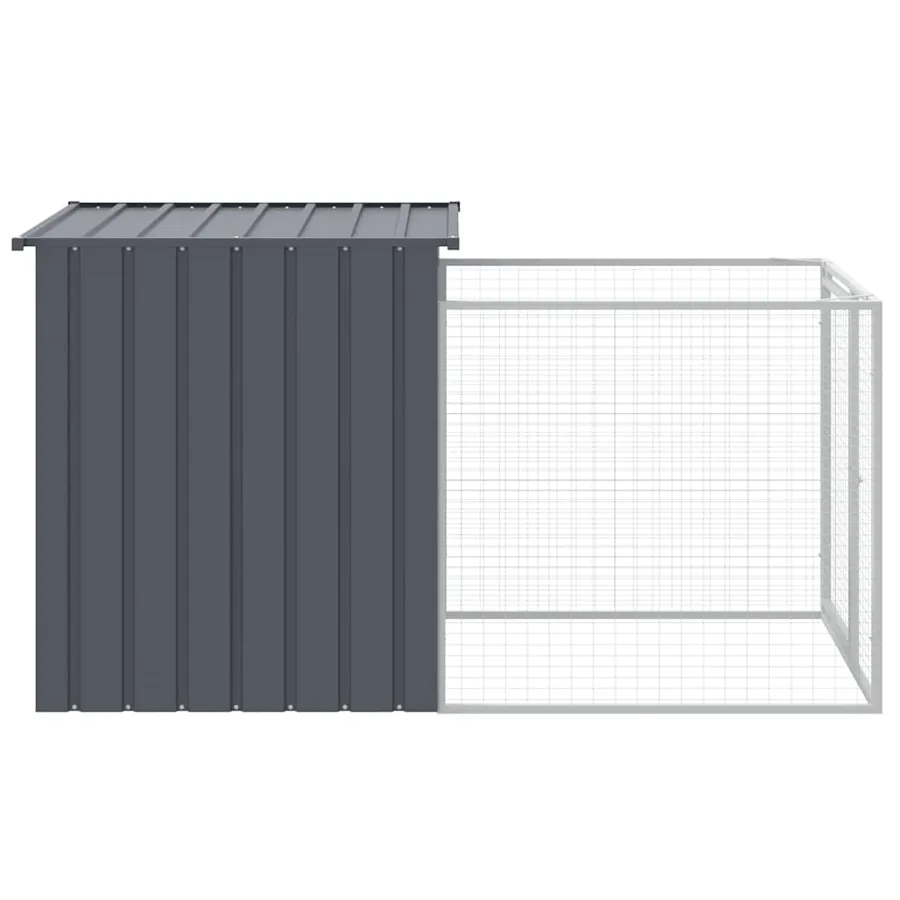 Niche pour chien avec cour anthracite 110x201x110 cm - 4