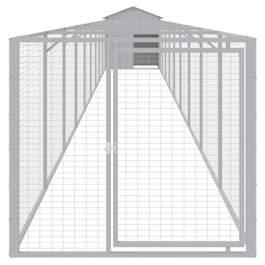 Niche pour chien avec toit gris clair acier galvanisé - 3