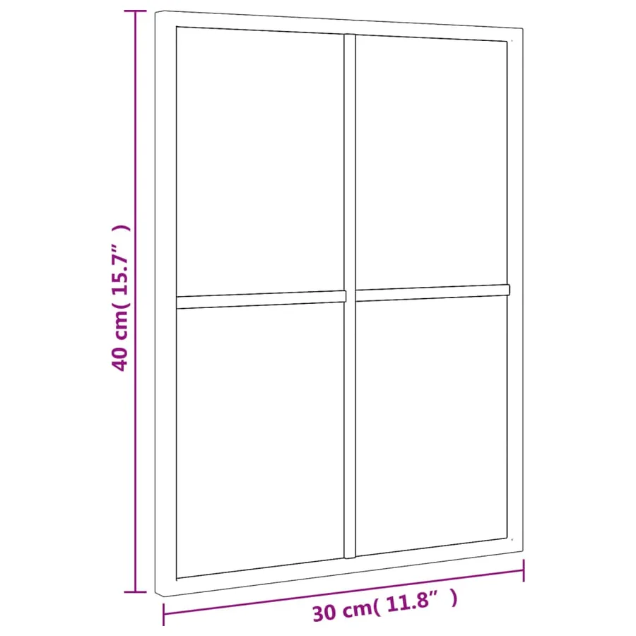 Miroir mural noir 30x40 cm rectangulaire fer - 8
