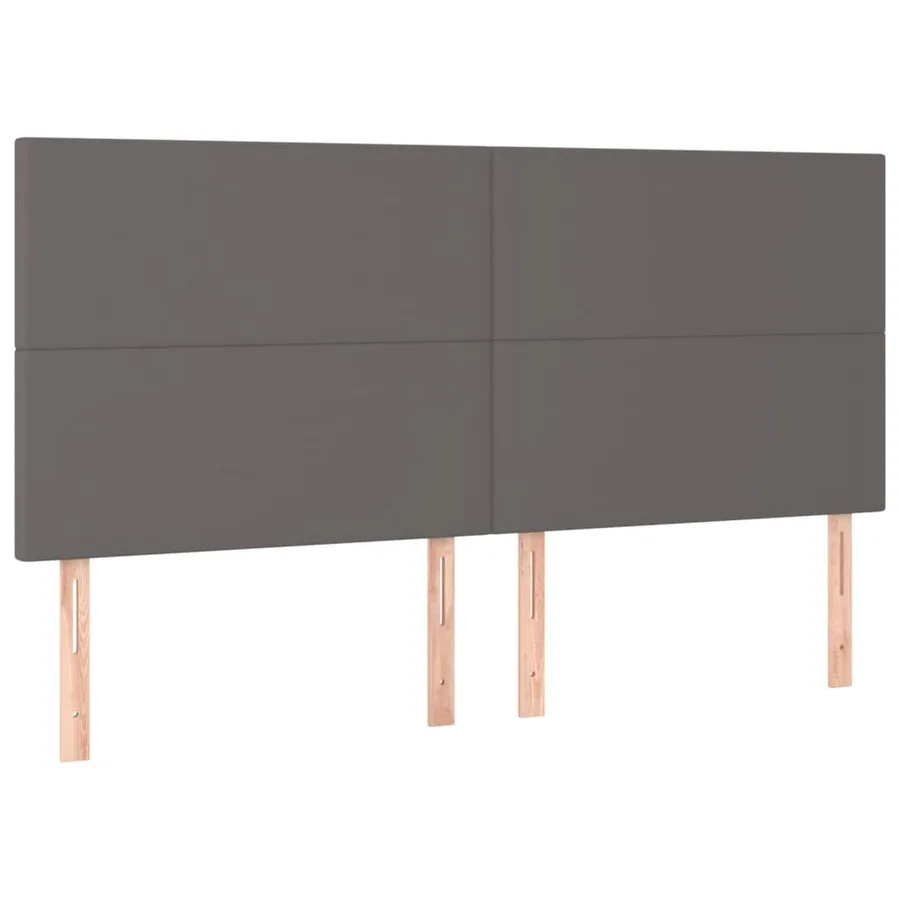Cadre de lit sans matelas gris 160x200 cm similicuir - 9