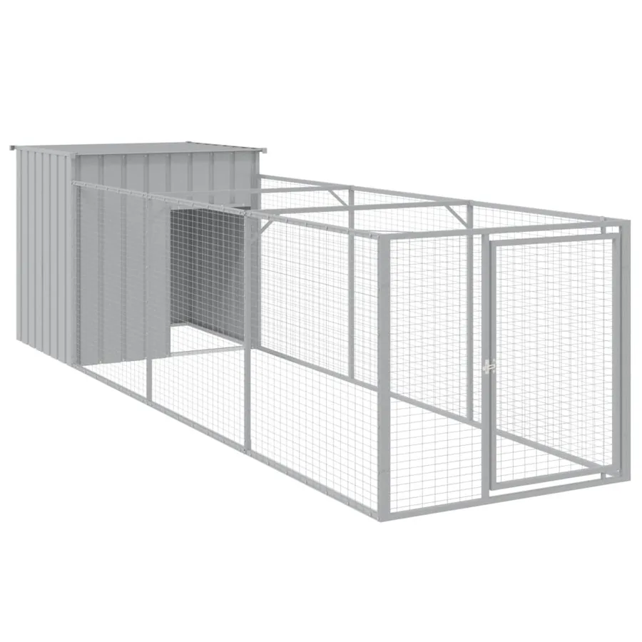 Niche pour chien avec cour gris clair 110x405x110 cm - 2