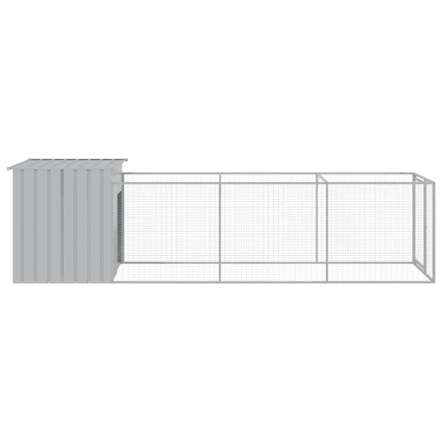 Niche pour chien avec cour gris clair 110x405x110 cm - 4