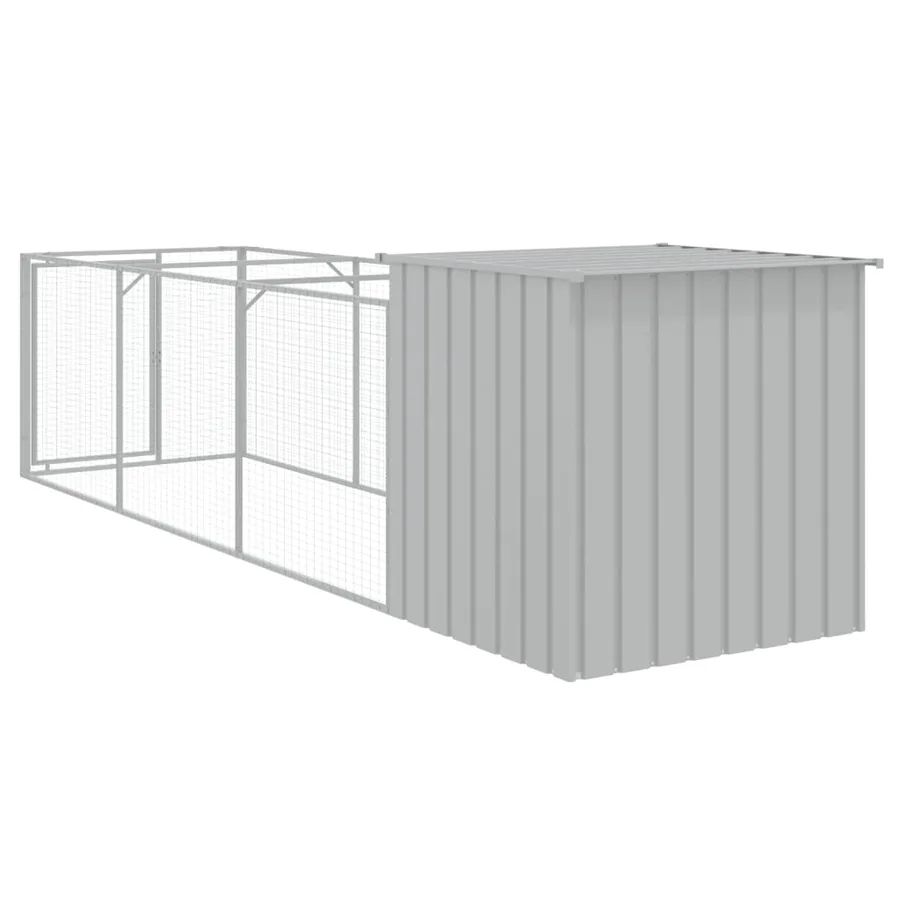 Niche pour chien avec cour gris clair 110x405x110 cm - 5