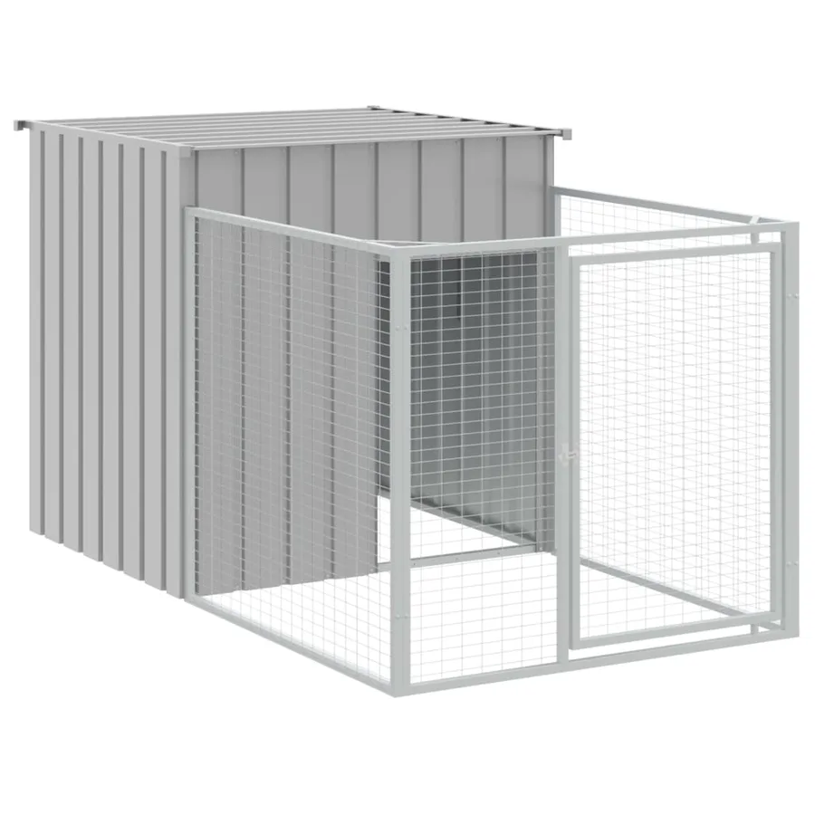 Niche pour chien avec cour gris clair 110x405x110 cm - 6