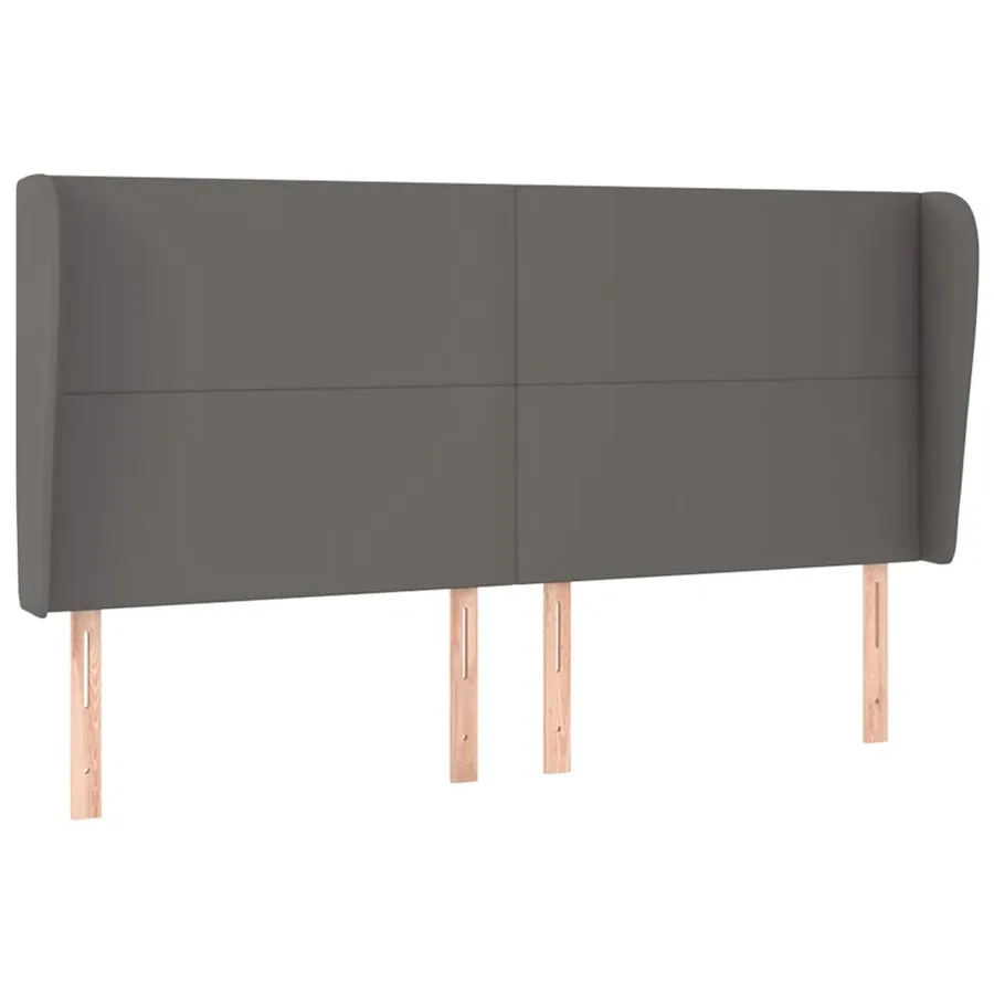 Tête de lit avec oreilles Gris 163x23x118/128 cm Similicuir - 2