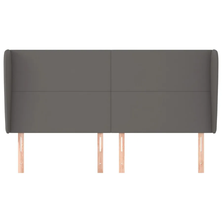 Tête de lit avec oreilles Gris 163x23x118/128 cm Similicuir - 3