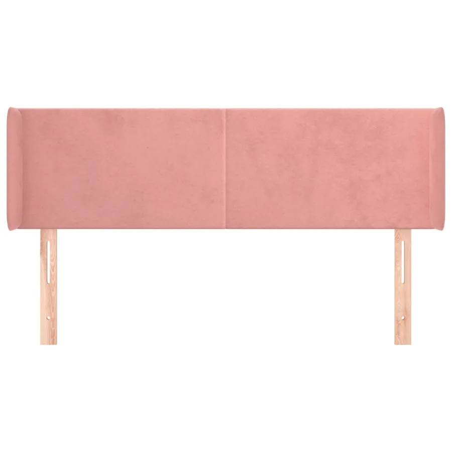 Tête de lit avec oreilles Rose 147x16x78/88 cm Velours - 3