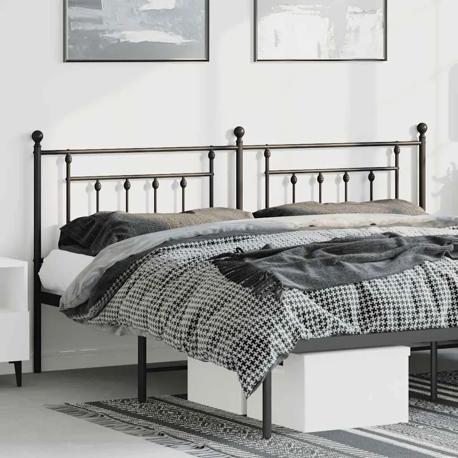 Tête de lit de remplacement métal noir 193 cm