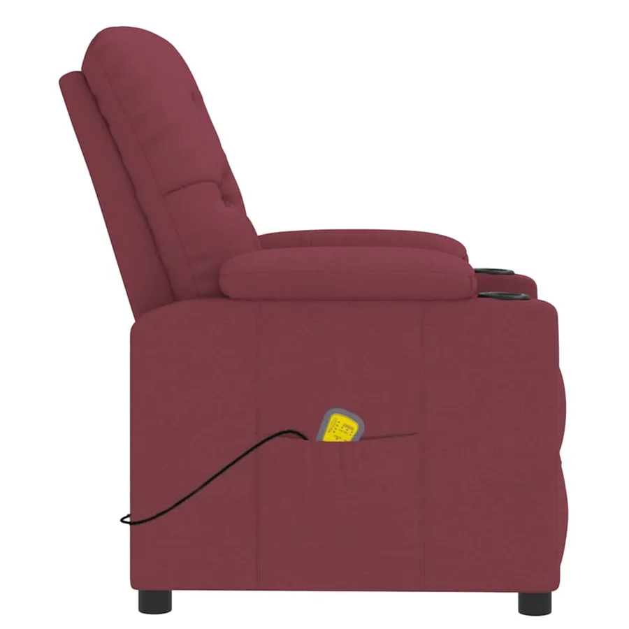 Fauteuil de massage Rouge bordeaux Tissu - 5