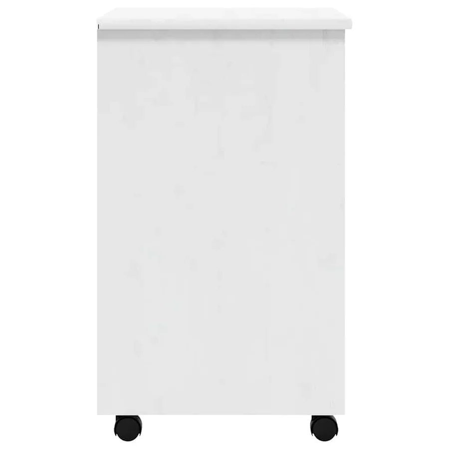 Armoire roulante avec tiroirs MOSS blanc bois de pin solide - 7