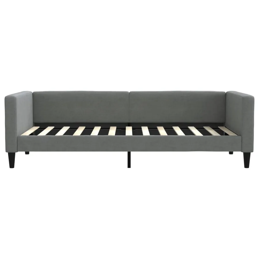 Lit de jour avec matelas gris foncé 90x200 cm tissu - 4