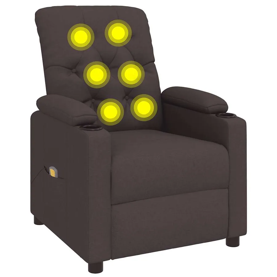 Fauteuil de massage Marron foncé Tissu - 2